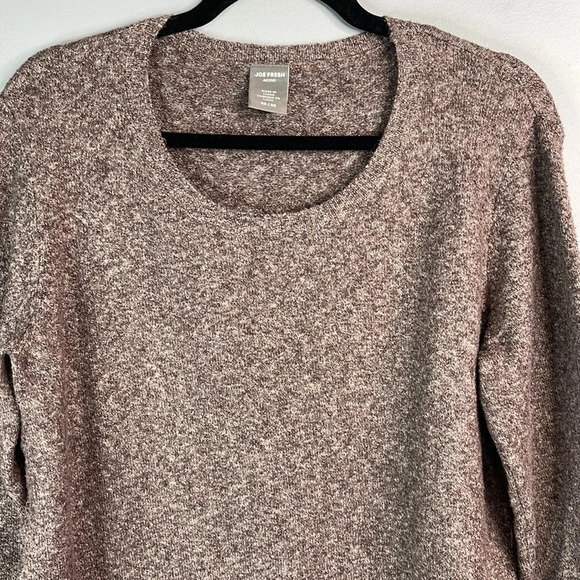 JOE FRESH Active Side Slit Knit Sweater Maroon  Brown Marled Crewneck Stretch M - Picture 3 of 11
